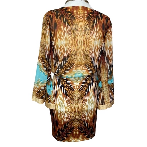 Bebe Geo Print Surplice Wrap Dress - Picture 5 of 6